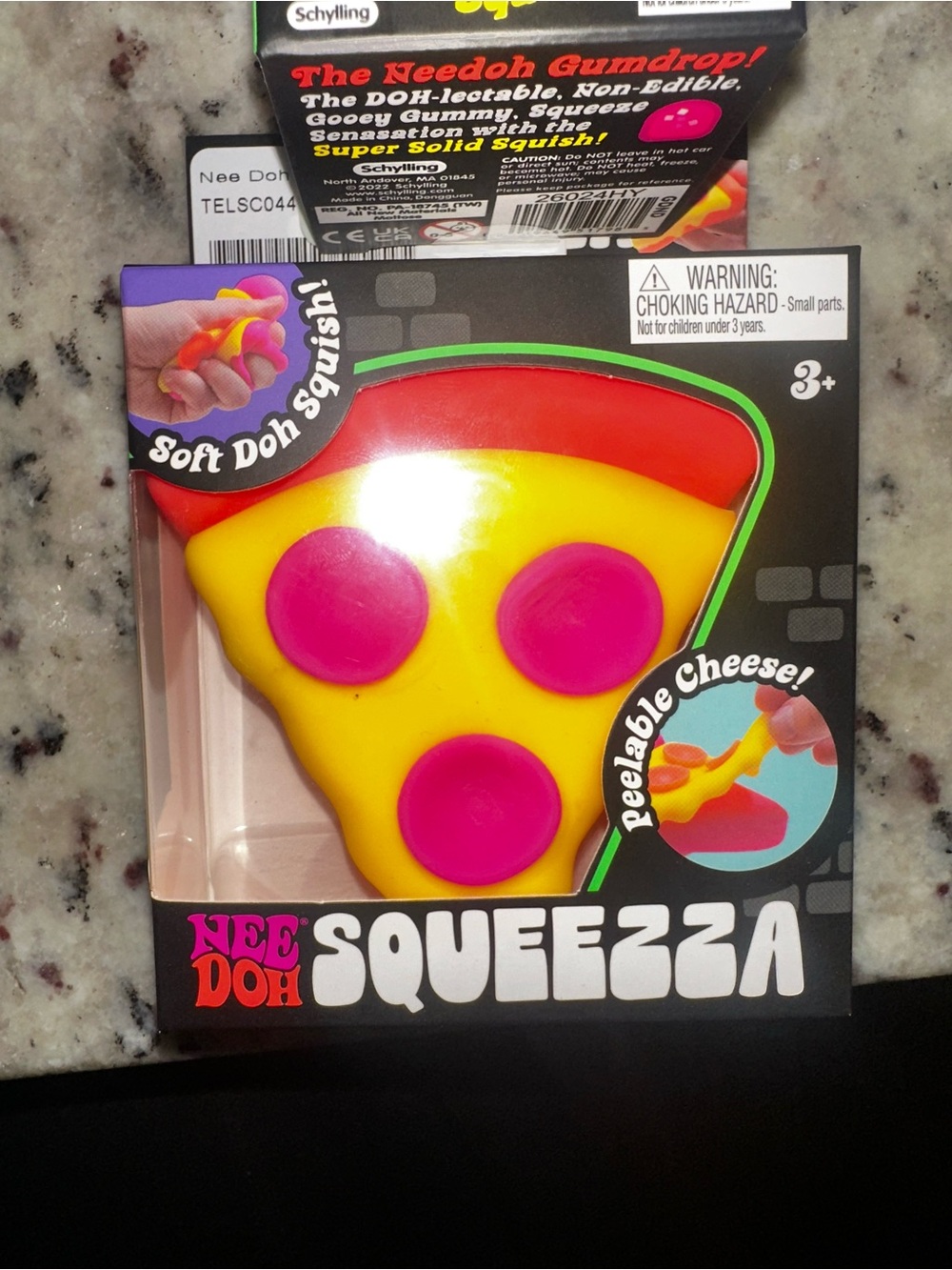 Squeeza Pizza Slice Soft Doh Squish Toy - Yellow & Pink